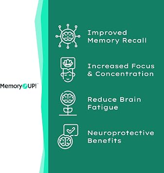 MemoryUP! Sea Scallop-Derived Plasmalogen Supplement for Brain & Cognitive Support, Memory, Focus and Antioxidant Neuro-Support, Ideal for Seniors, Adult Men & Women, 60 Count
