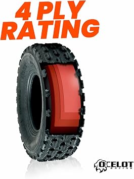 Ocelot P356 ATV Front Tire 21x7-10 GNCC Holeshot Sport RAZR Style 4-Ply Construction with Non-Directional Tread Pattern for Durability, Grip, and Traction