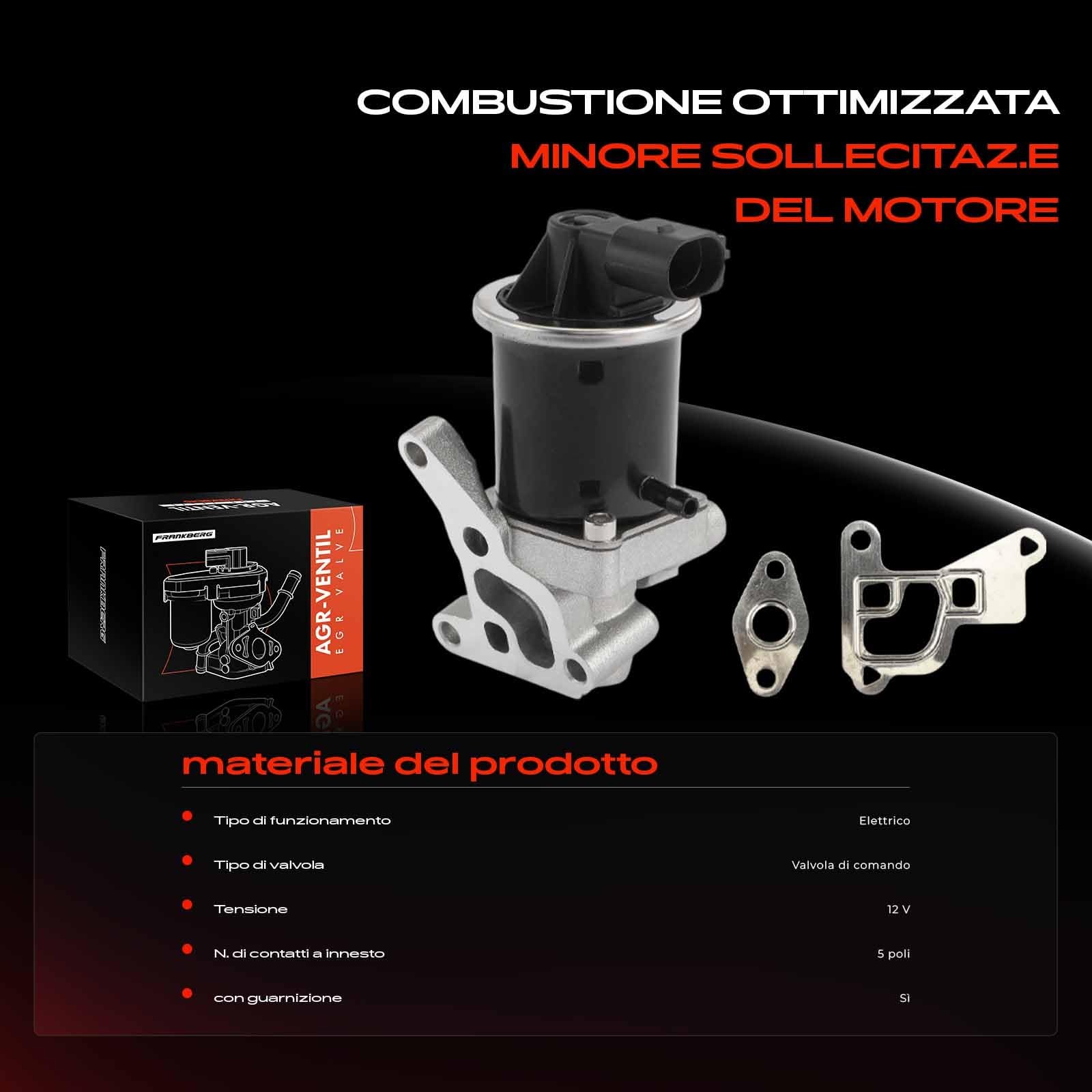 Frankberg Valvola EGR Compatibile con L.u.p.o 6E1 6X1 1.0 Arosa 6H1 1.0 Polo Variantee 6V5 1.4 Arosa 6H1 1.4 Polo 6N2 1.0 Replace# 424440670,030131550