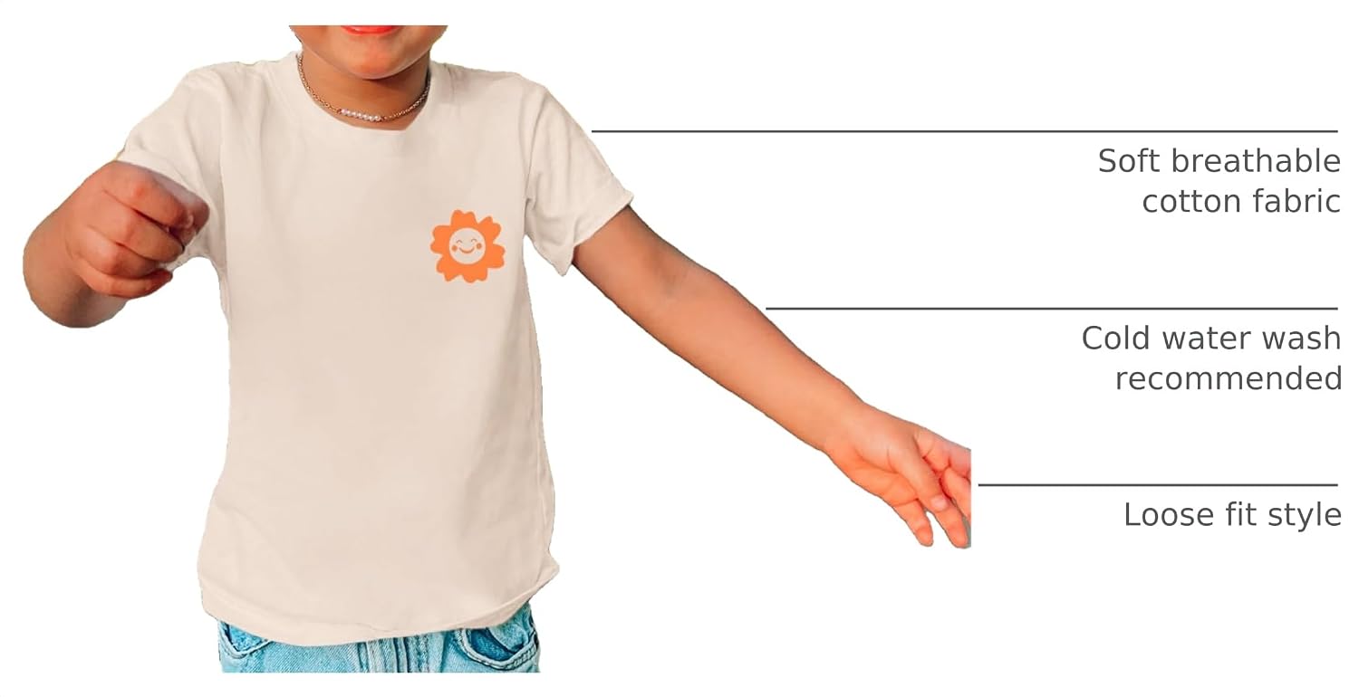 Girl's Graphic Tees Kids Cute Preppy Floral Inspirational Shirts Aesthetic Letter Slogan Loose Fit Casual Summer Tops