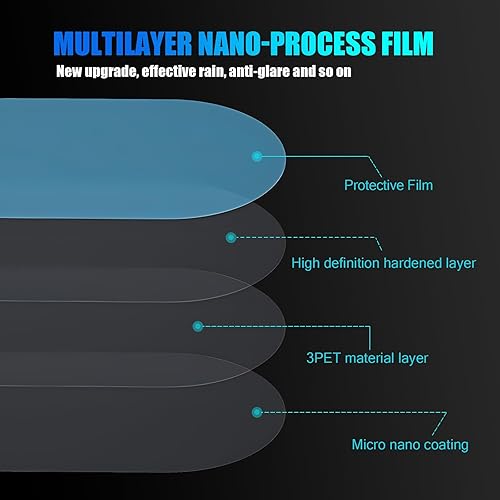 Miniatura 4 de yvshy 2 PCS Car Rearview Mirror Rainproof Film, 3.93" x 5.9" PET Reversing Mirror Full-screen Anti-fog Nano High-definition Water-repellent Film,