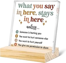 Therapy Office Decor Acrylic Positive Plaque With Wood Stand Desk Decor Sign Psychology Decoration For School Counselor Mental Health Nurse Office