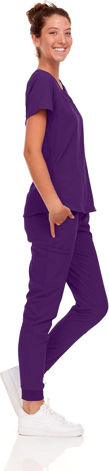 Natural Uniforms Womens Cool Stretch Jogger Scrub Set with Regular and Petite Sizes - Image 2