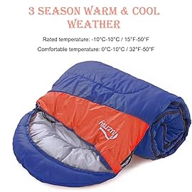 Kuzmaly Camping Sleeping Bag for Adults Kid, 3 Seasons Sleeping Bags for Camp, Hiking, Backpacking, Indoor & Outdoor s Lightweight &Waterproof with Compression Sack