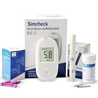 Blood Glucose Monitoring Kit for Diabetes   Includes 50 Test Strips, 50 Low-Pain Lancets, and 1 Easy-to-Use Glucose Meter with Accurate, Fast Results in 5 Seconds   Ideal for Home Use