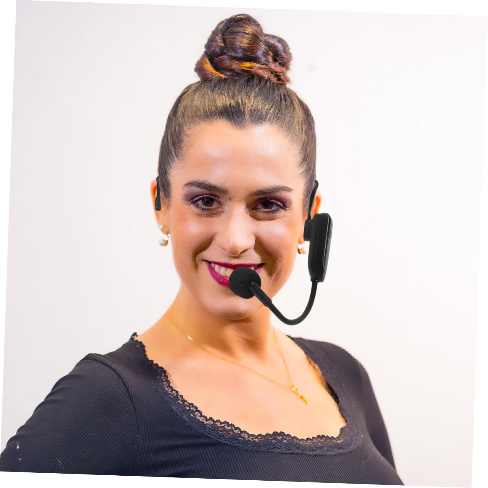 FRCOLOR Micrófono Inalámbrico para Profesores con Auriculares Sistema de Altavoces Apto para Enseñanza Instructores de Fitness Guías Turísticos Color Micrófono de Mano Profesional