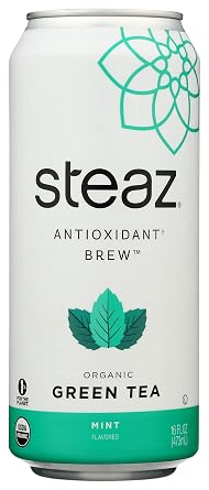 Steaz Organic Iced Green Tea, Mint, 16 oz