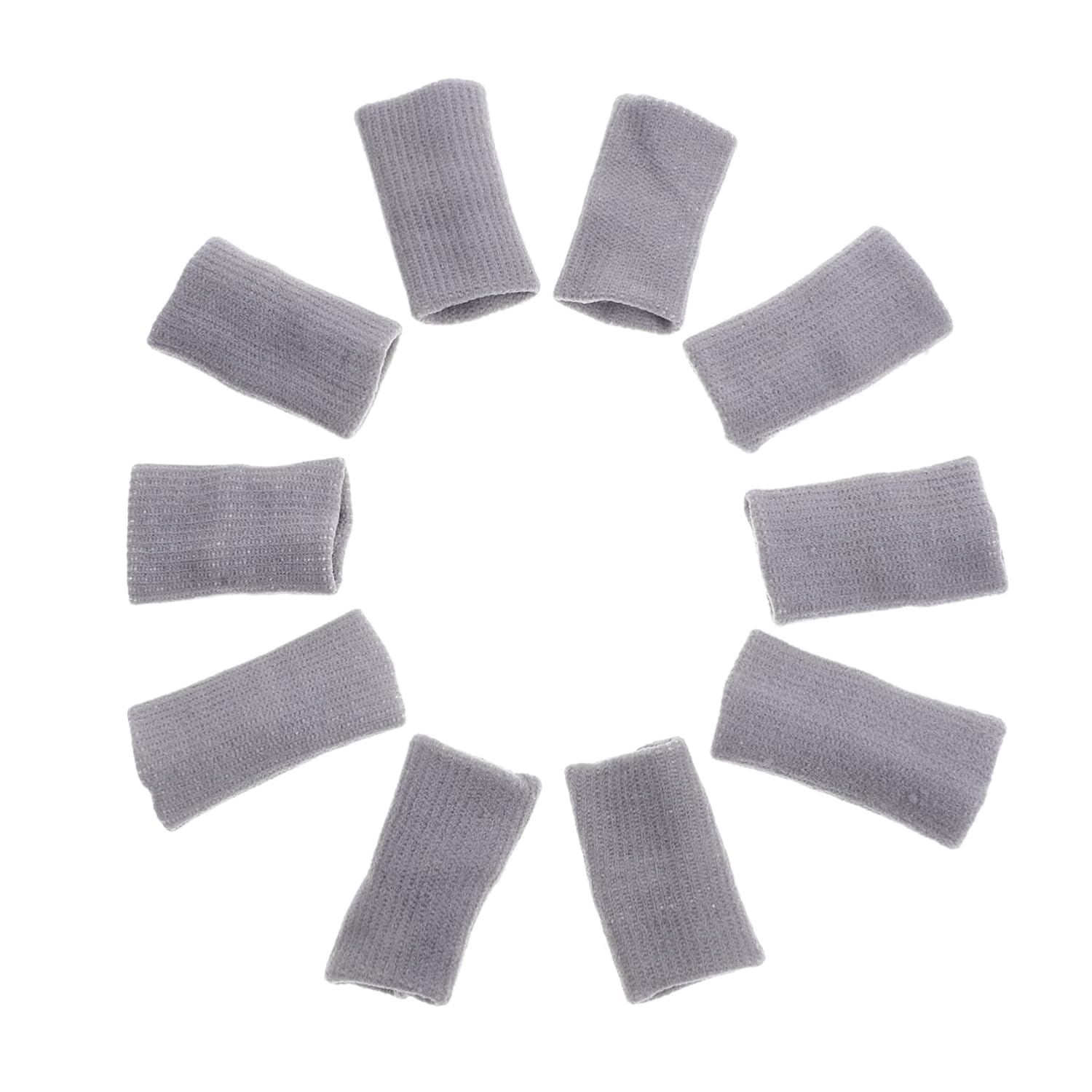 10pcs Elastic Finger Cots for Sports Finger Sleeves for and Joint Support and Material for Basketball and Volleyball Gray