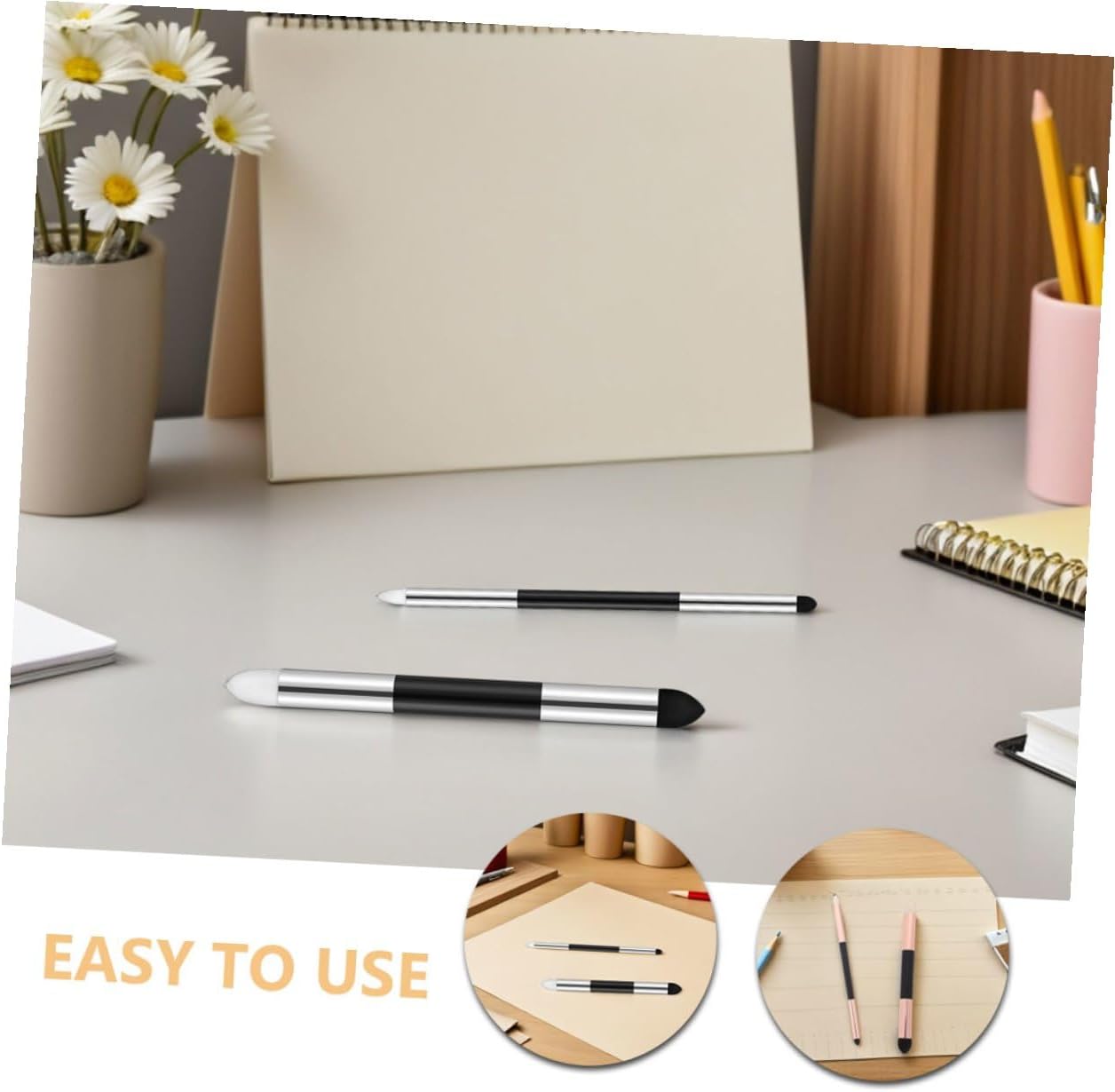 Ipetboom 12pcs Double-Headed Artist Blending Sponge Pen Washable Sketching Blender for Highlighting and Shadowing Reusable Drawing Art Blenders for Students and Professionals