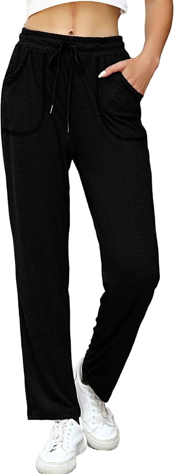 iClosam Womens Joggers Cotton Tracksuit Bottoms Straight Leg Sweatpants