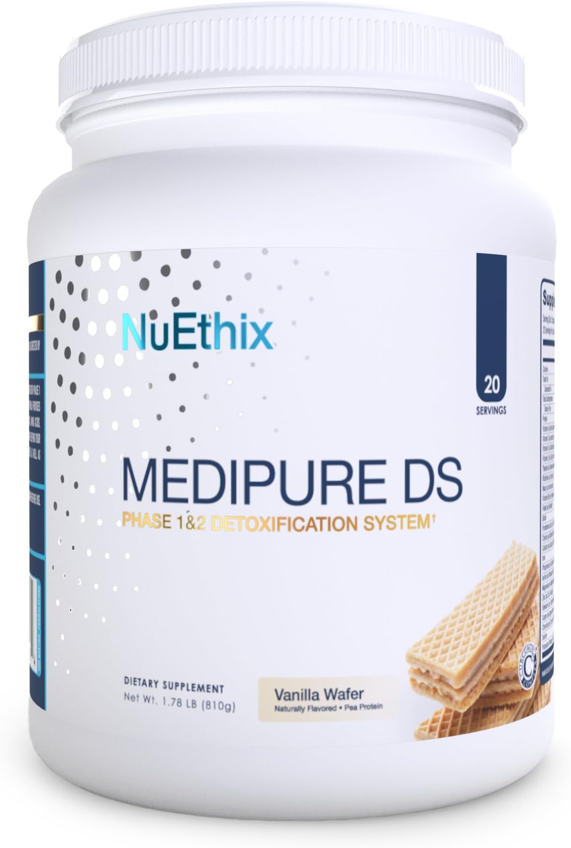 Medipure DS with Pea Protein Phase 1 & 2 Detoxification System, Supplement to Help Support the Body’s Natural Detoxification Process, Vanilla Wafer (Non-Caffeinated), 20 Servings