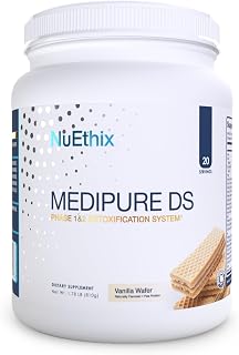 NuEthix Formulations Medipure DS with Pea Protein Phase 1 & 2 Detoxification System, Supplement to Help Support The Body’s Natural Detoxification Process, Vanilla Wafer (Non-Caffeinated), 20 Servings
