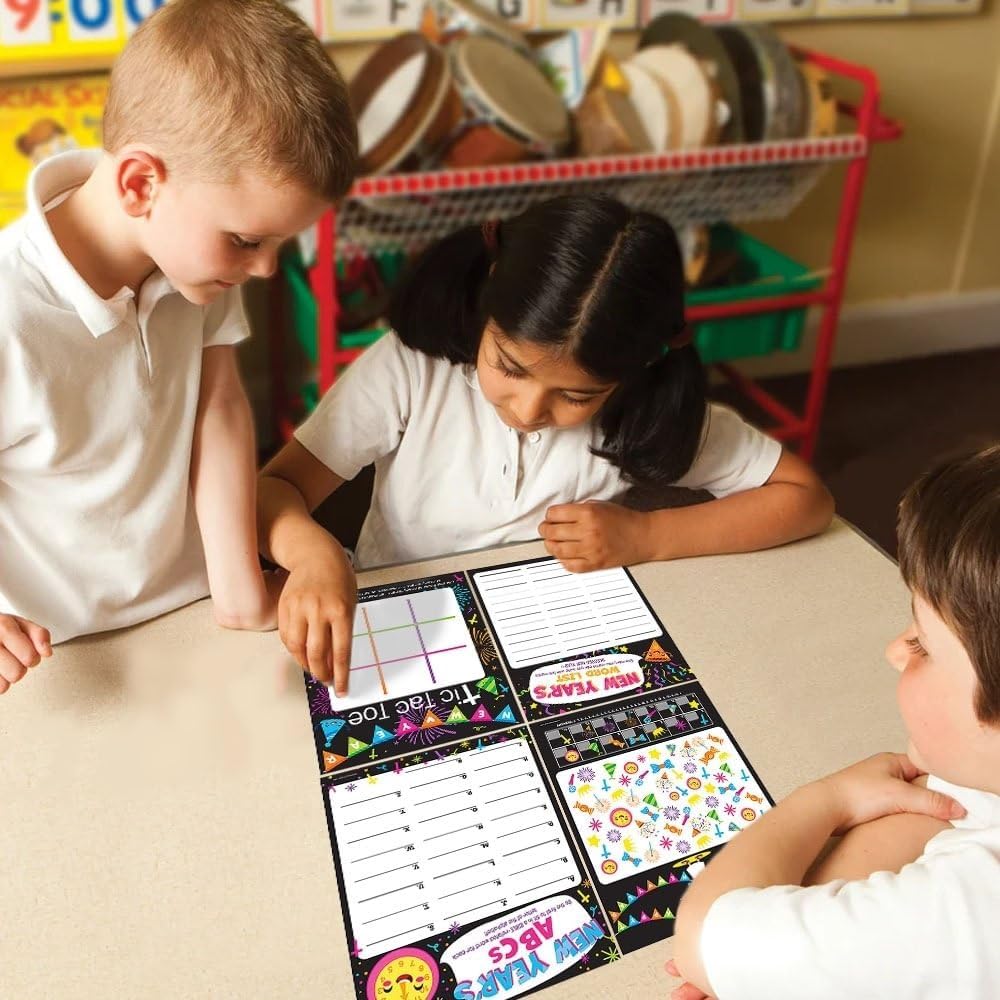 Fun Express 8 1/2" x 11" 96 Piece Religious New Year’s Eve Paper Game Sheets for 24