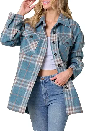  Shackets for Women Plaid Flannel Shirts