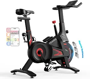 Yesoul Black Exercise Bike for Home, Low Noise Indoor Cycling Bike for Home Gym Electric Stationary Bike with Tablet Mount & Comfortable Seat Cushion for Women Apartment Workout Bike for Fitness