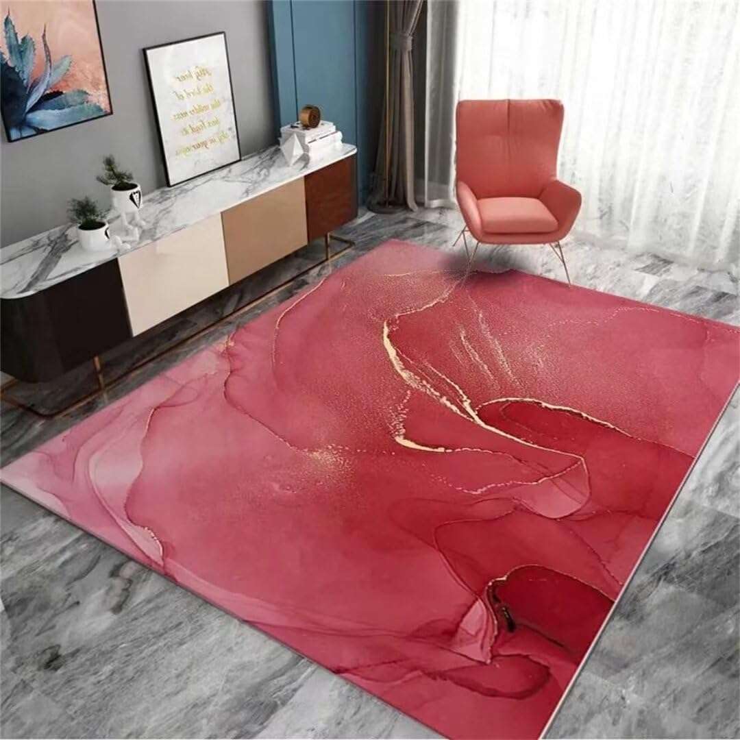 Tapis de salon simple imprimé rouge pour réchauffer votre entrée