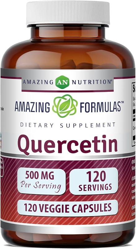 Amazing Formulas Quercetina 500 mg, 120 cápsulas vegetais