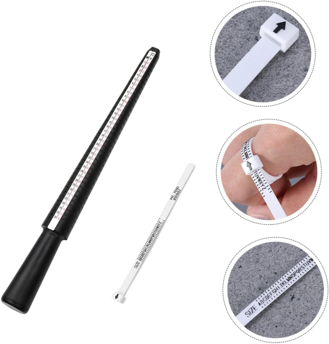 VILLFUL Ring Sizer Tool Kit Tapered Mandrel and Finger Measuring Gauge for Accurate Ring Size Measurement for Jewelry Makers and Personal Use for Weddings and Engagements
