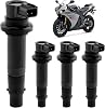 Ignition Coil Pack of 4 for Yamaha 2003-2007 YZF R6| 2002-2006 YZF R1| 2006-2014 FZ1 & Other Replacement # F6T558 5VY-82310-00-00