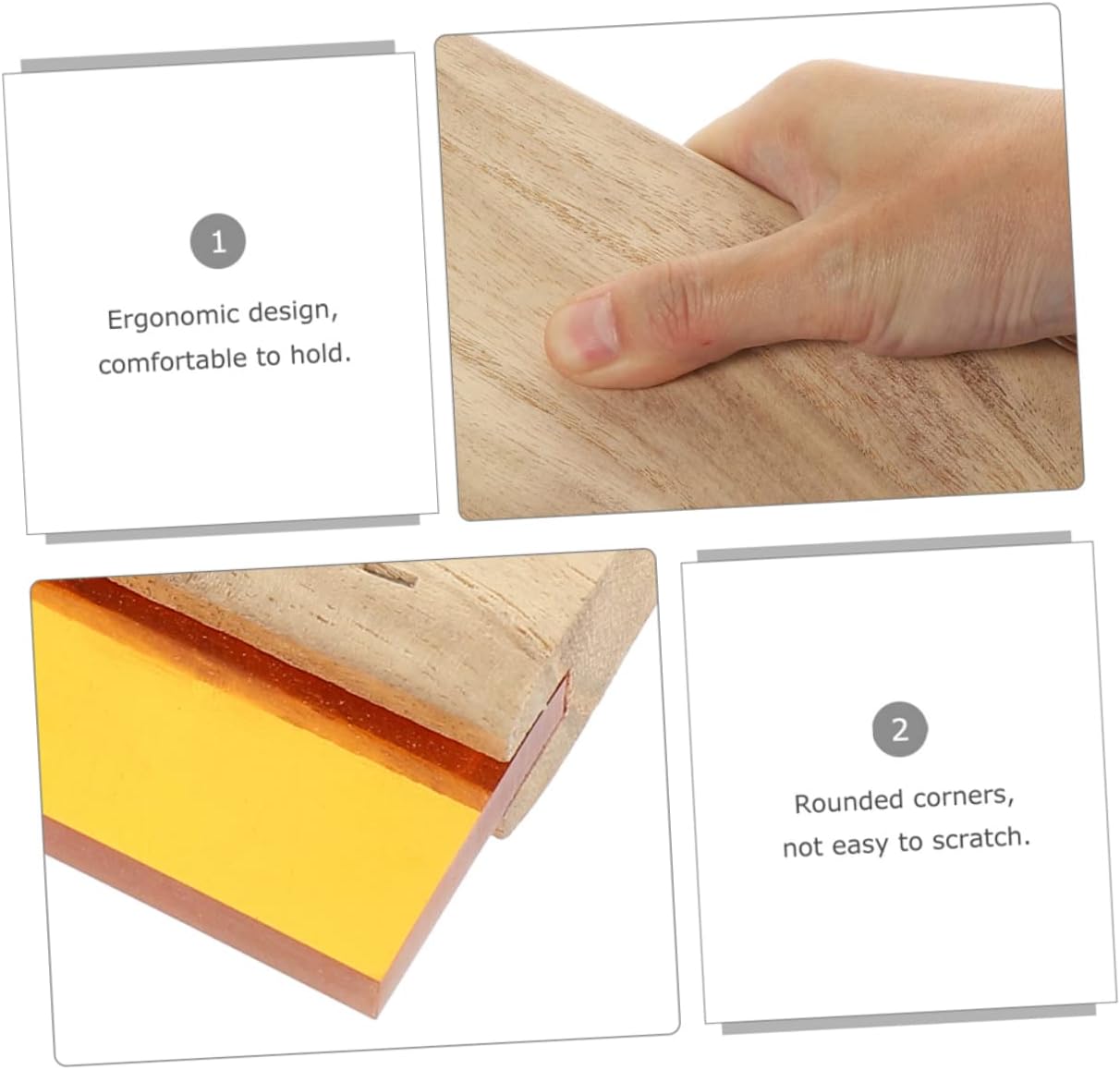 LALAFINA 1set Wood Rubber Screen Printing Scraper Squeegee Shirts Bags and Posters Wooden Ink Scraper for Screen Printing Supplies for Graphic and Textile Applications