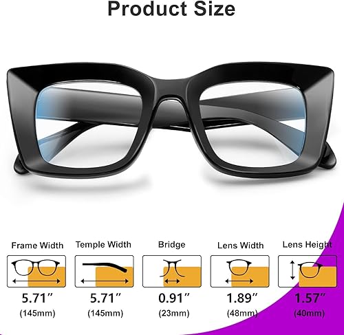 Miniatura 7 de VISOONE Lentes con bloqueo de luz azul TR90 con bisagra de resorte, diseño de ojo de gato, antirreflejos, para mujer CALIDA