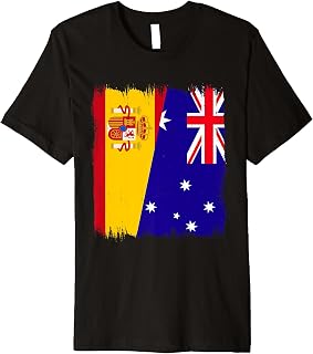 Spain Australia Half Flag Spanish Australian Roots Premium T-Shirt