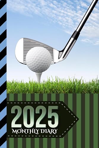 2025 Monthly Diary: With Notebook / 6x9 Dated Personal Organizer And 100 Blank Lined Journal Pages Combo / Organizing Gift / Golf Golfer Golfing - Sports Cover