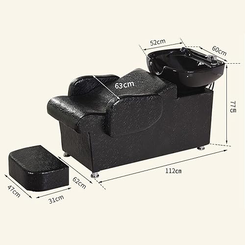 Miniatura 2 de Silla de lavado de espalda para champú, silla de lavabo de cerámica para champú, para equipo de salón de belleza (B)