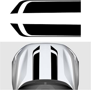 2PCS Car Hood Decal Sticker, 33.5" x 6" Auto Racing Stripes Body Side Vinyl Decal, Universal Hood Stripe Graphic Stickers DIY Exterior Decoration for Cars Trucks SUVs (Black)