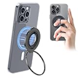 MagOne Ultra (Ring Edition) Phone Grip Stand with Replaceable Metal Finger Ring, Removable Magnetic Ring Holder Kickstand Loop, Double-Sided Magnetic Accessories for Phone-Black