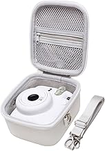 Funda LTGEM Compatible con Cámara Instantánea Fujifilm Instax Mini 12/11 / 10/9 / 8/7 / 7+ y Película FUJIFILM Instax Mini Instant con Correa para el Hombro, Blanca (Solo Funda)