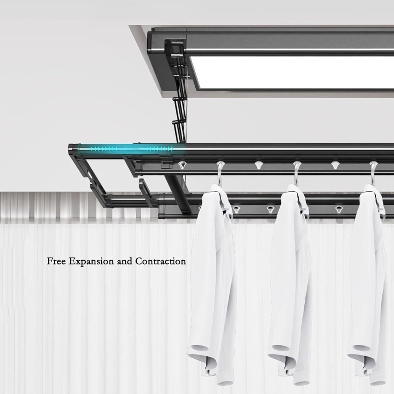 Ceiling Clothes Drying Rack Invisible Drying Rack Balcony Electric Clothes Hanger Ultra Thin Home Remote Control Lifting Automatic Telescopic Clothes Hanger Lift Ceiling-