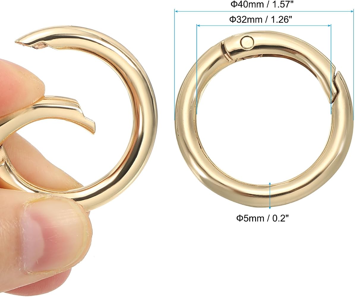 PATIKIL 10-Pack Flat Spring Trigger Rings - Zinc Alloy Snap Clips For Keys, Bags, Crafts (5mm Wire, 19mm Inner Diameter) - View #8