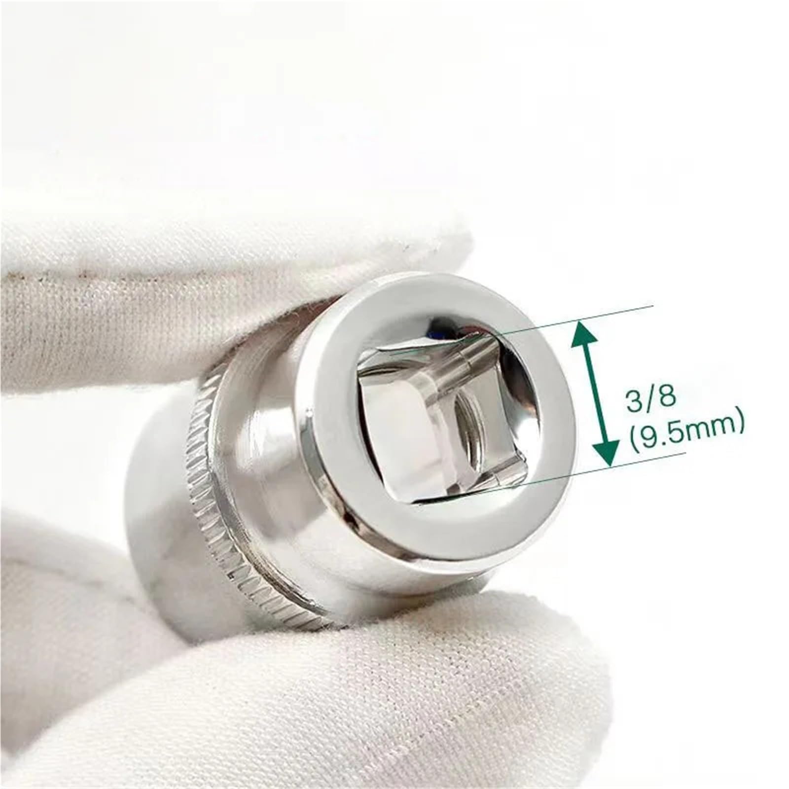 Nasadka sześciokątna 3/8" Głowica klucza Metryczne mmmirror Zestaw 6-punktowych nasadek antykorozyjnych Zestaw przedłużek(63mm Length,23mm-1pcs)