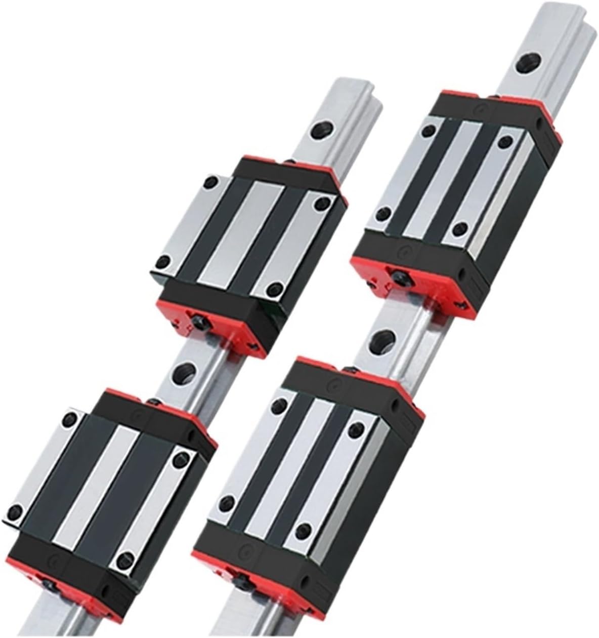 2 x HGR15 200-500mm Linear Guides + 4 x HGH15CA/HGW15CC Carriages for 3D Printer and CNC Router (2 rails 4 HGW15CC,500mm)