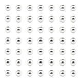 INSPIRELLE 200pcs 4mm Long-Lasting Silver Plated Brass Rondelle Beads Round Metal Loose Connector Beads Metal Spacer Smooth Beads for DIY Bracelet Jewelry Making