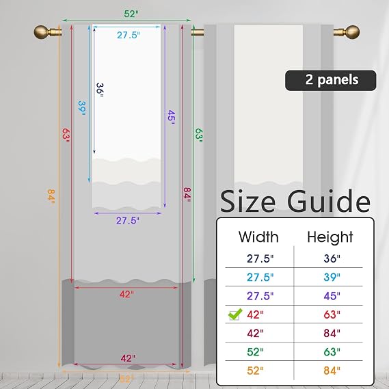 AAtter Pink Window Curtain Purple Kids Nursery Cute Ombre White Colorful Girls Girly Princess Teen Fun Living Room Bedroom Rod Pocket Drapes Treatment Fabric 1 Pair Home Decor, 42 W x 63 L, Toddler