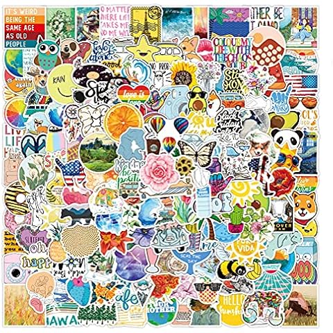 200pcs Water Bottles Stickers for Teens Kids Adults, Cute Aesthetic Stickers Pack, Vsco Waterproof Stickers for Laptop Hydroflask Skateboard Luggage Decals Cover