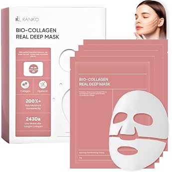 Organic Collagen Real Deep Mask Pack of 4 Collagen Mask Overnight