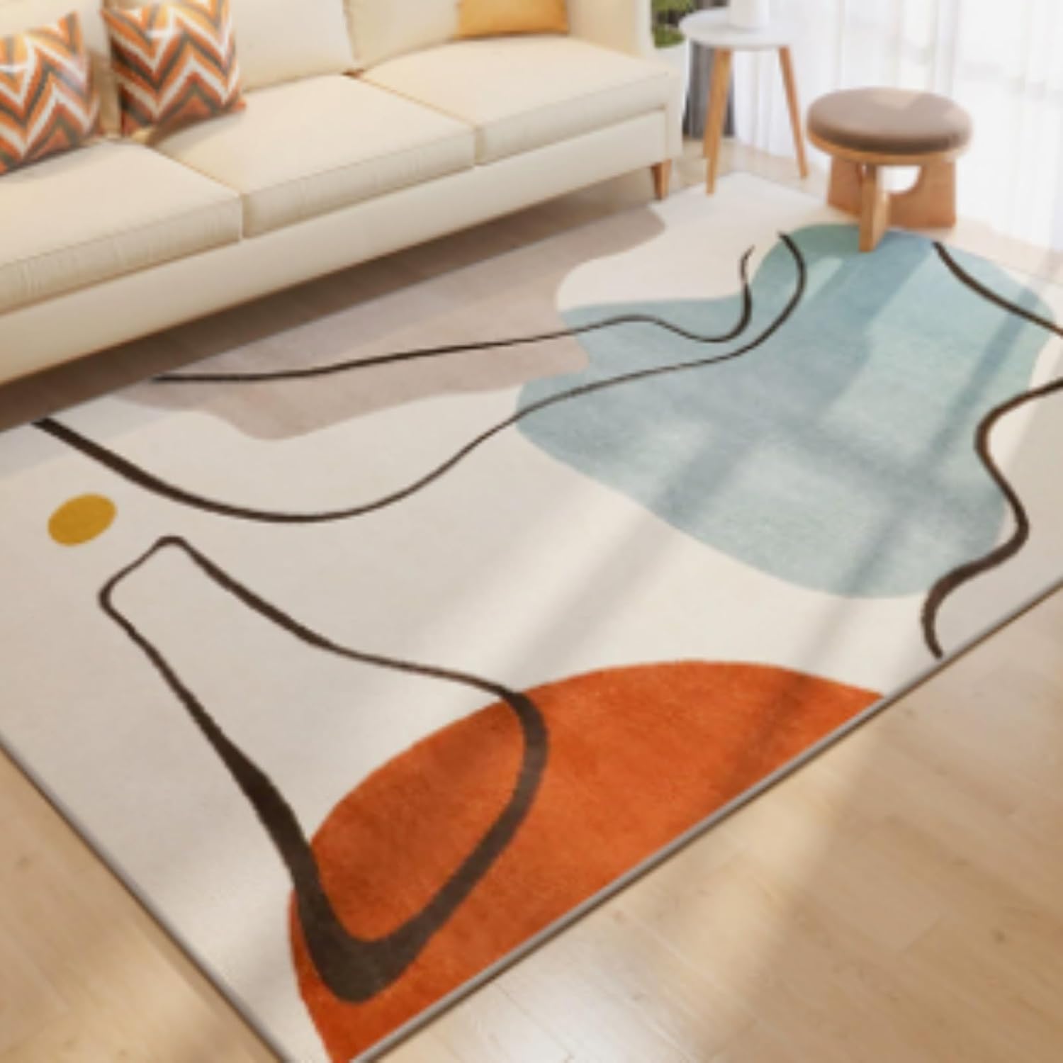 Graphene Electric Heated Rug,Washable Vintage Soft Rugs,Heated Floor Mats with Adjustable Temperature,Split design, Electric Heating Carpet for Playroom Office Dining Room(E,39.37x59.06in)