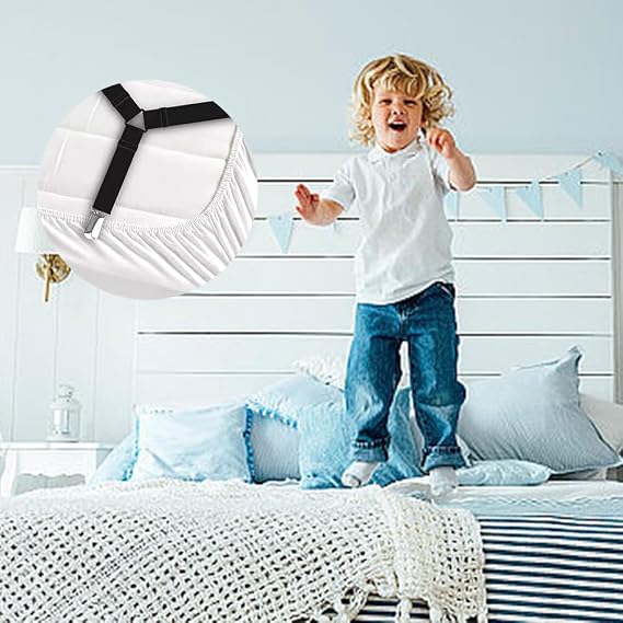 2Pcs Bed Sheet Holder Straps,Adjustable Elastic Bed Sheet Clips Fasteners