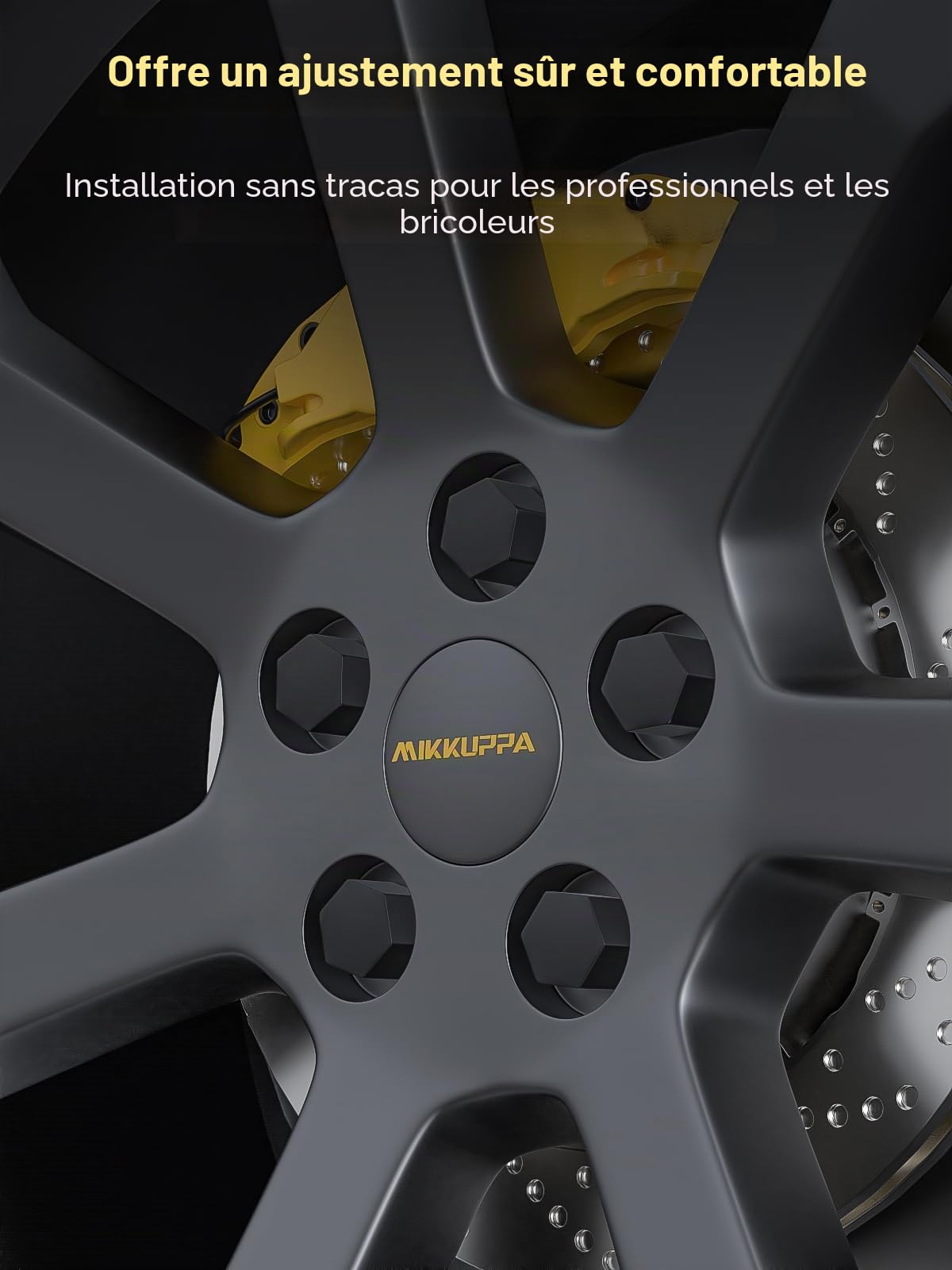 MIKKUPPA Écrous de roue M14 x 1,5 – Remplacement pour Land Rover LR3 LR4 Range Rover Sport Discovery – 20 écrous de roue hexagonaux noirs à extrémité fermée OEM Factory 4,6 cm de haut 2,2 cm