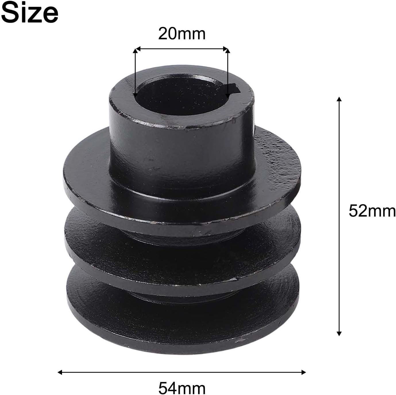 2-Pack Iron Double Groove A-Type V-Belt Pulley for 168F 170F GX110 For GX120 For GX160 For GX200 Engine, Small Engine Replacement Part for Garden Tiller Drive Sheave(20mm)