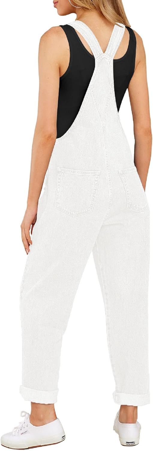 GRAPENT Overalls for Women Loose Fit Jean Denim Bib Jumpsuit Stretch Overall Pants - Image 2