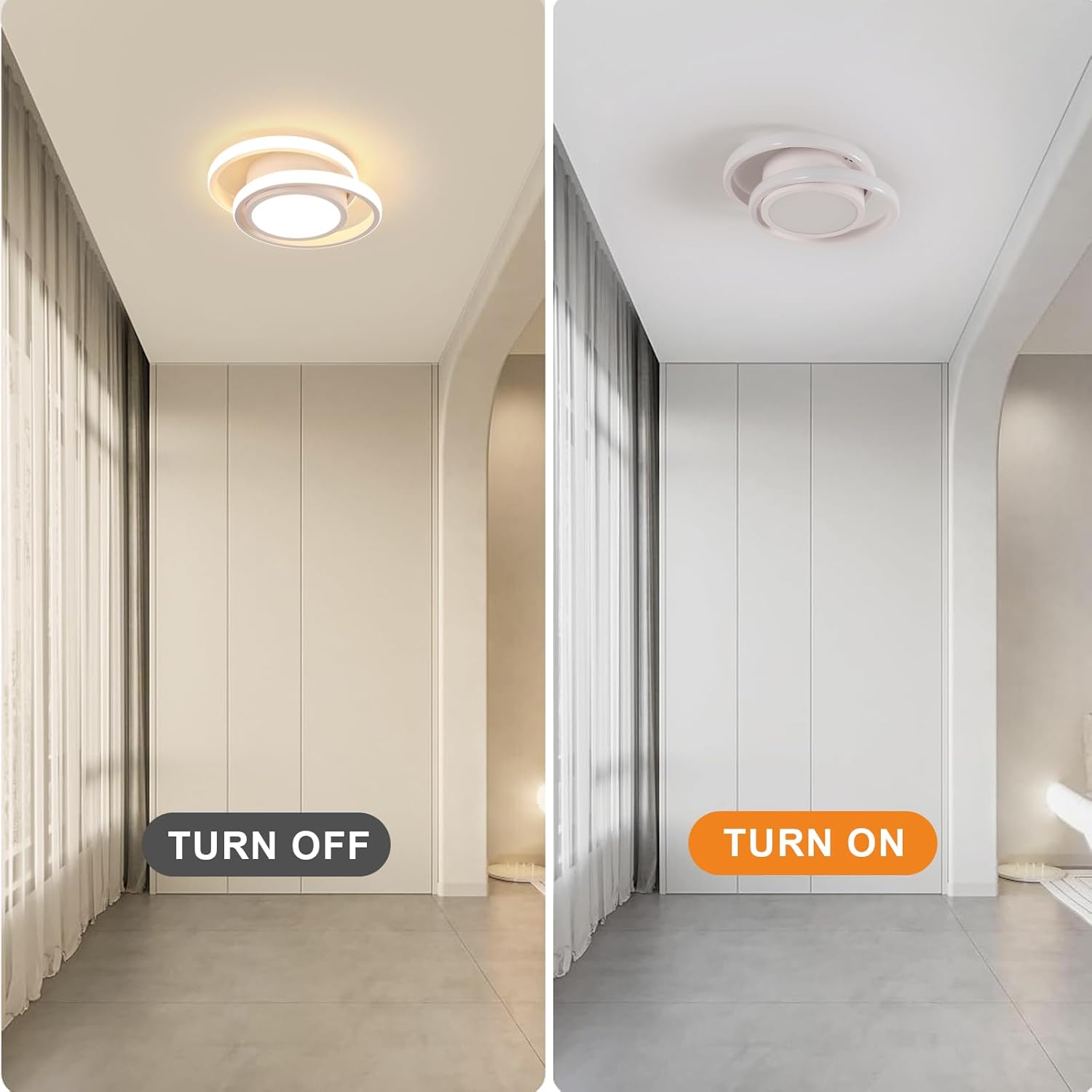 DELIPOP Modern LED Ceiling Light, 36W 2160LM Round Small Ceiling Lamp, (Warm Light, 3000K) Aluminum Close to Ceiling Light Fixture for Hallway, Aisle, Corridor, Bedroom, Kitchen (White)