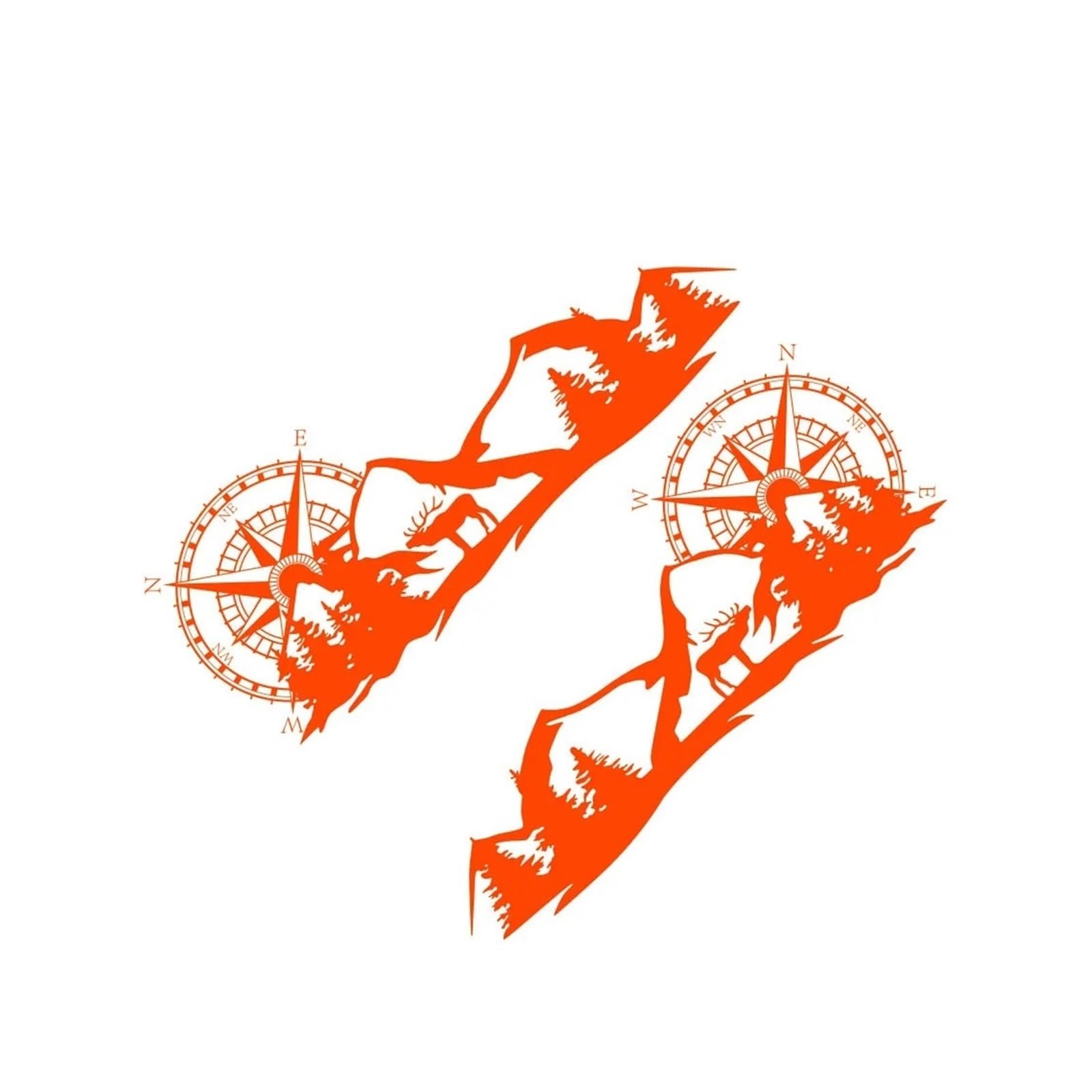 Autocollants de voiture camping-car caravane van montagne orange