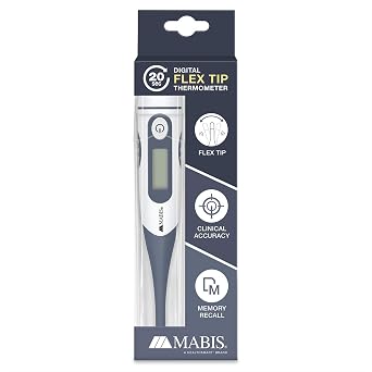 MABIS Digital Thermometer for Babies, Children and Adults for Oral, Rectal or Underarm Use, Blue, 20 Sec