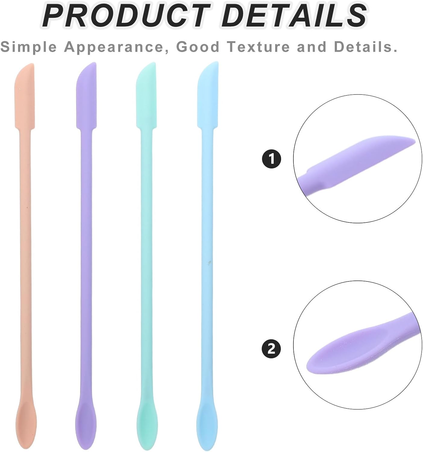 Reptile Feeding Spoon Silicone Tool 6 Inch Long Handle 4pcs for Geckos | Rounded Tip for Precise Food Prep, Reusable Construction for Tank Tasks, Stable under Temperature and Humidity Changes