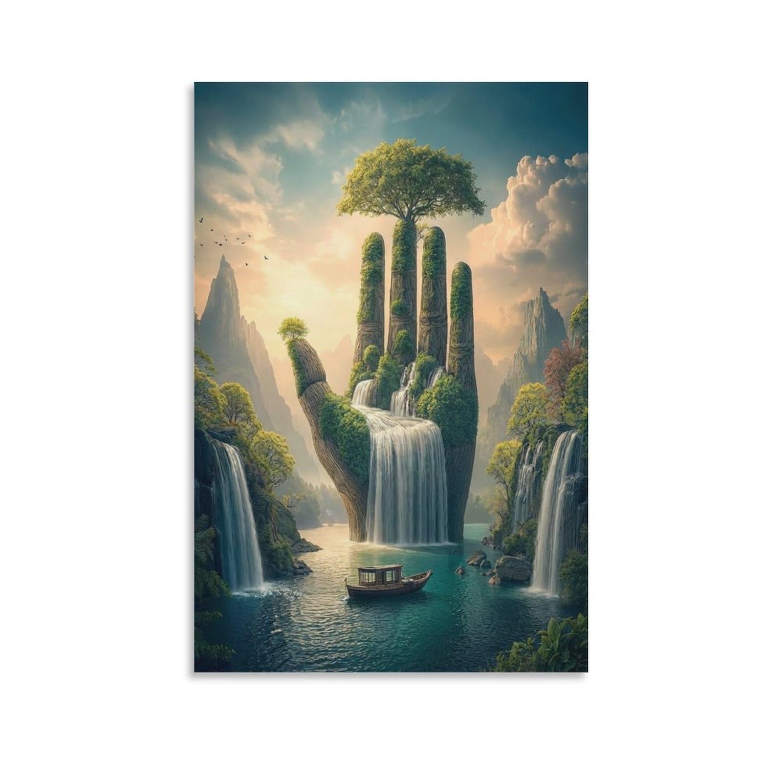 DHBANEIOK Fantasy Landscape Art Poster Artwork Canvas Prints Picture Modern Canvas Wall Art Picture Wall Hanging for Office Gym Living Room Decor 20x30inch(50x75cm)