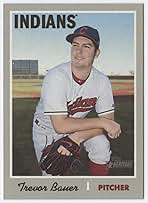 2019 Topps Heritage Baseball #412 Trevor Bauer SP Cleveland Indians Short Print MLB Trading Card
